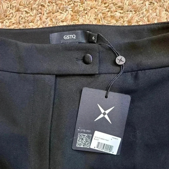 GSTQ Satin Tuxedo Black Pants - Picture 4 of 5